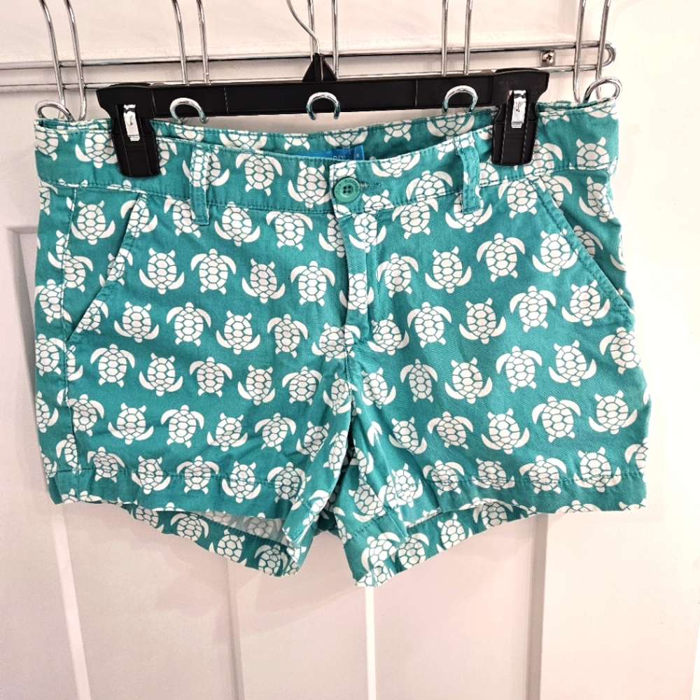 NEW TORI RICHARD Honolulu Sadie Shorts Parrotfish Turtle Green Women’s Sz 6